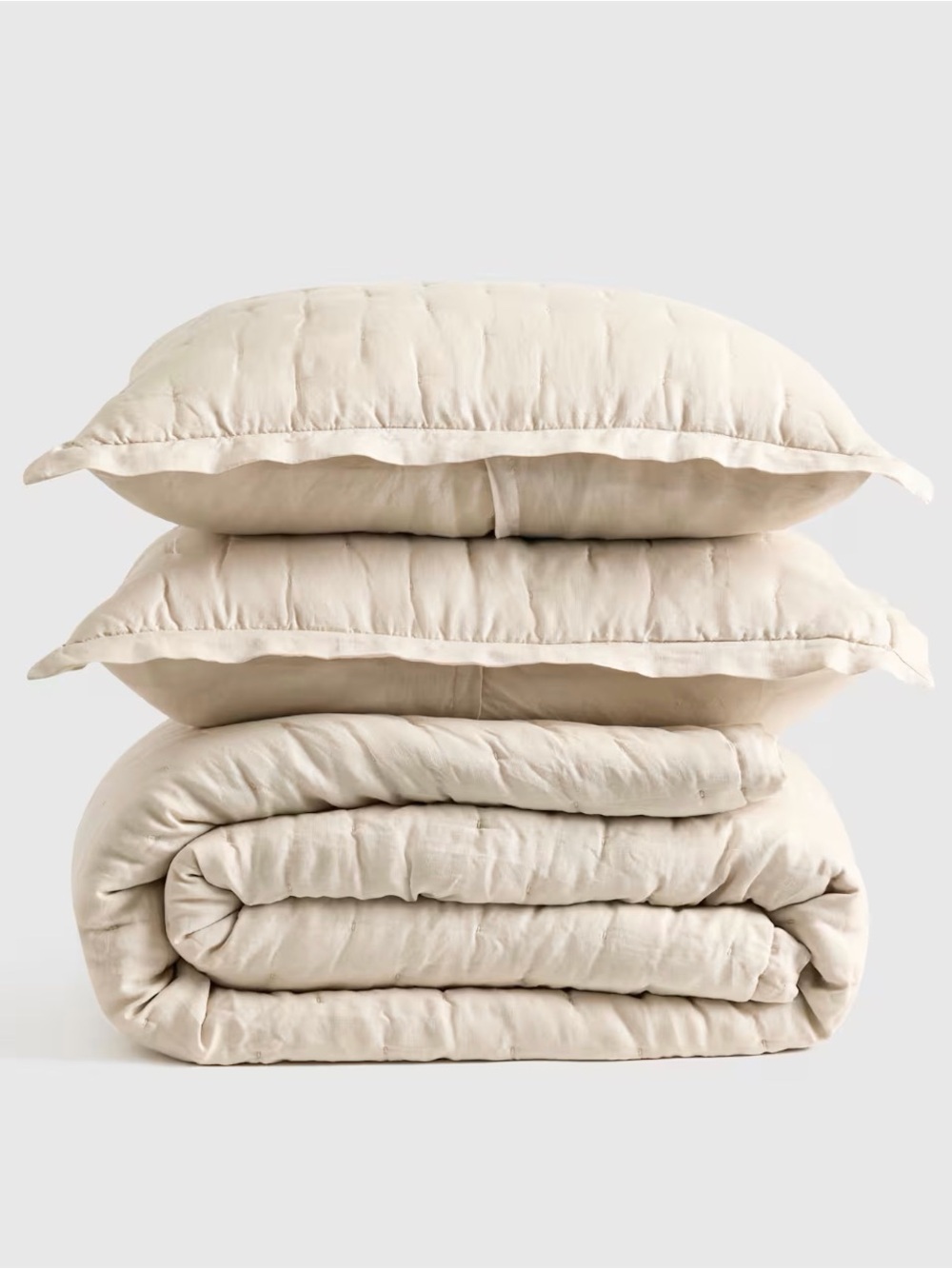 Quince Cal king/king European Linen Dream Quilt Set NWT - Picture 4 of 5